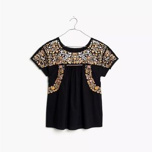 Madewell Embroidered Springtime Top in True Black
Size L